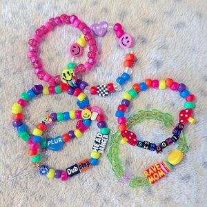 Raver Kandi Charm Bracelet 6 Pack